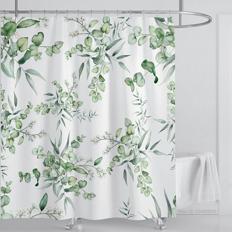 Rideau de douche 120x180 cm imperméable avec crochets