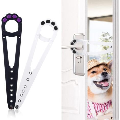 Loquet de Porte pour Chat,2 Pièces Alternative à la Porte pour Animal Loquet de Porte Door,pour Laisser Entrer Les Chats Empêcher Le Chien d'Entrer (1/4)