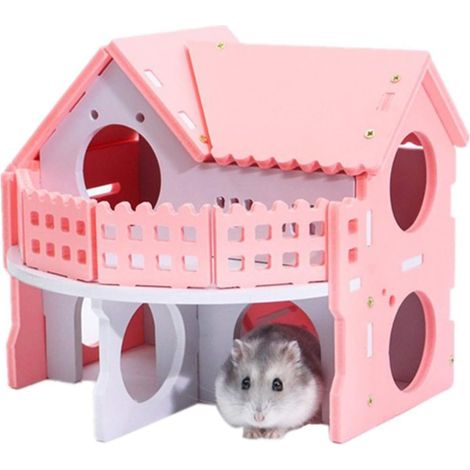 Maison En Bois Pour Hamster - Cabane Cachette Pour Rongeurs - 17 X 15 X 15 cm - Pour Hamster Nain Souris Rat Gerbille (1/5)