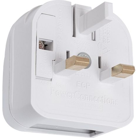 Adattatore Piatto Presa  Tipo C a Presa Tipo G (UK) Bianco (1/3)