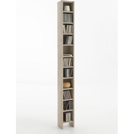 Bibliothèque 11 niveaux 18,9x16,2x185 cm chêne grisé (1/2)