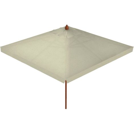 Ombrellone da Giardino 2,2x2,2 m Palo Ø48 mm in Legno Telo in Acrilico Ecrù (1/5)