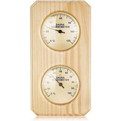 Thermomètre de sauna en bois : mesure 2 en 1 de la température et de l'humidité (convient à un usage domestique) (1/5)