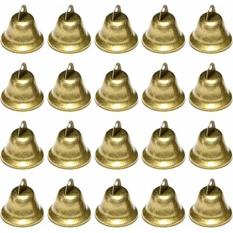Campanellini decorativi natalizi, 20 pezzi di piccole campanelle vintage per decorazioni di matrimoni e feste, campanelle natalizie per alberi di Natale, campanellini in metallo per portachiavi, fai d