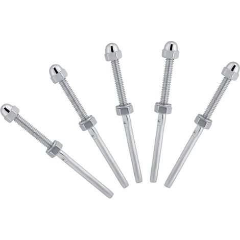 10 pièces Embouts de Tige Filetée en Acier Inoxydable pour Système de Garde-Corps Câblé 1/8" (1/5)