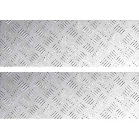 Plaques à damier 2 pcs Argent 75 x 25 cm Aluminium CFW893642 (1/5)