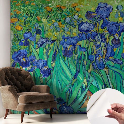 Papier peint adhésif avec colle pour décoration moderne de salon chambre à coucher cuisine et bureau Facile Fleurs de jardin 250x250 cm (1/5)