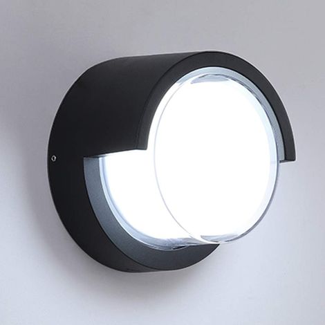 Applique murale extérieure LED moderne 12 W étanche IP65 en aluminium anthracite, éclairage décoratif blanc froid