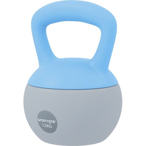12KG Soft Kettlebell, Kettlebell with Non--Slip Handle for Home Gym, Weight Lifting, Strength Training, Light Blue/Grey (1/5)
