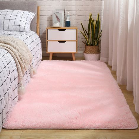 Tapis de chambre, Polyacrylique, 160x60 cm, Rose clair, éclairage doux et agréable, économie d'énergie (1/4)