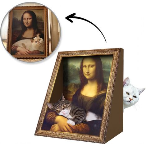 Kratzbaumhaus für Katzen, Bilderrahmen, Mona Lisa-Bett für Katzen, modisch (1/4)