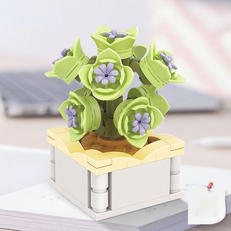 Pflanzenbausteine Bonsai-Serie DIY Lebendige Dekorative Kunststoffmaterialien Blumen Botanische Sammlung Display Liebeslied Bunte Tasche (1/3)