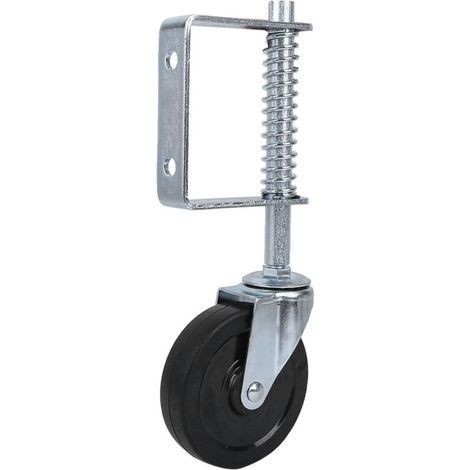 Roue de portail en caoutchouc de 4 pouces, roulette pivotante à ressort, capacité de charge robuste de 110lb (1/5)