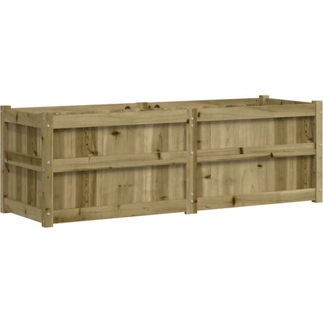 Vassoio per fioriera aiuola rialzata piante fiori terrazza giardino 150 x 50 x 50 cm legno di pino impregnato marrone 020037442