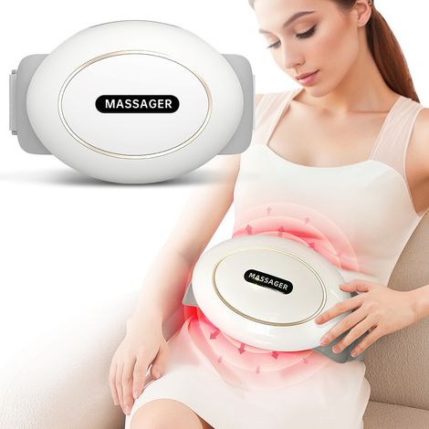 Masajeador abdominal con calor de luz roja, 2 modos, temporizador 10 min, blanco OKMYHOME (1/5)