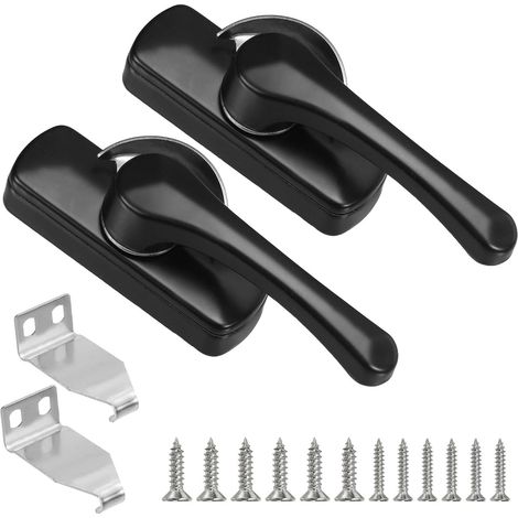 Verrous De Fenêtre Coulissante 3 x 1", 2Pcs Verrous À Came Coulissante Et Plaque De Fixation De Remplacement Pour Chambres Salles De Bain Fenêtres, Noir