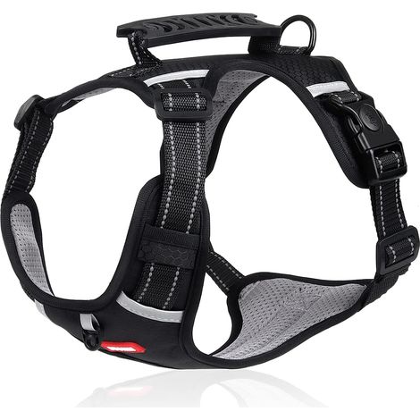 Dog Harness, Adjustable No Pull Dog Harness Vest Harness, Reflective Soft Pet Vest Harness(black S) (1/5)