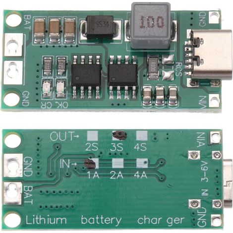 3 x Boost-Lademodul für 2S 3S 4S Typ-C Mehrzellen-Lithiumbatterien auf 8,4 V 12,6 V 16,8 V Einstellbares Step-Up-Ladegerät für Li-Po-Polymer-Powerbanks (3S 1A)