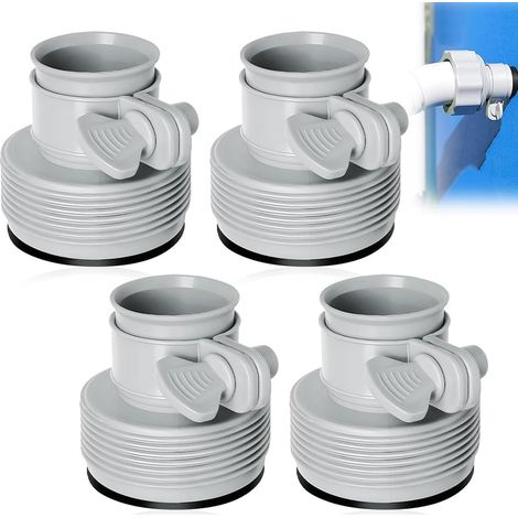 Lot de 4 adaptateurs pour tuyau de piscine, raccord type B 38 mm pour Intex. (1/5)