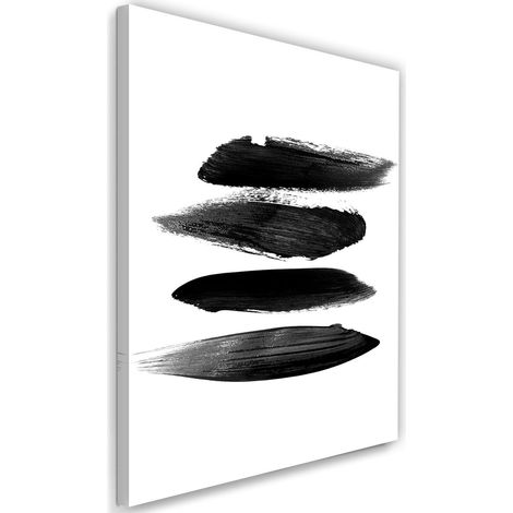 Tableau sur toile Abstrait Noir et blanc 40x60 (1/5)