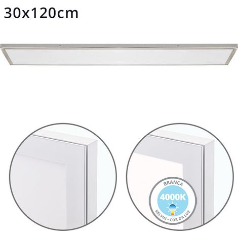 Panel superficie VOLTAIRE 30x120 72W LED 5760lm 4000K 120° C.120xL.30xA.2,3cm Niquel (1/3)