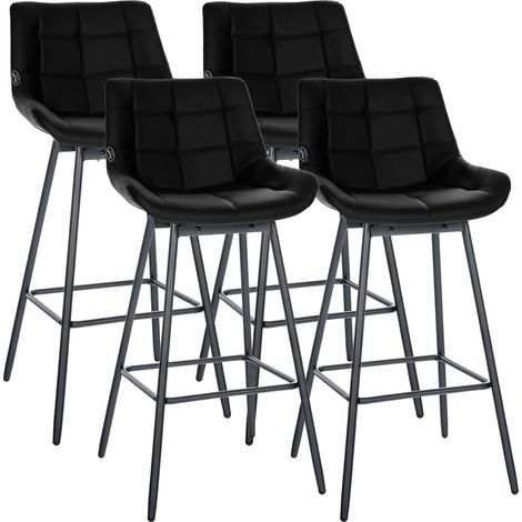 4er Set Barhocker Weston schwenkbar schwarz Kunstleder