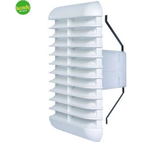 Griglia di aerazione quadra Vecamco ad incasso con retina est. 166 x 166 inc. Ø 80 / 125 mm BIANCO