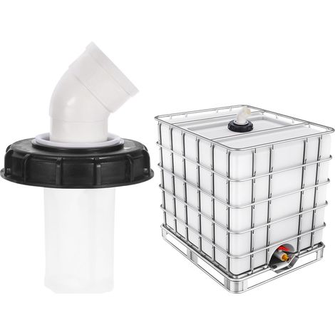 Couvercle-filtre incliné 45° pour cuve IBC 163mm avec filtre nylon lavable, pour cuve d'eau de pluie 1000L IBC, (1/5)