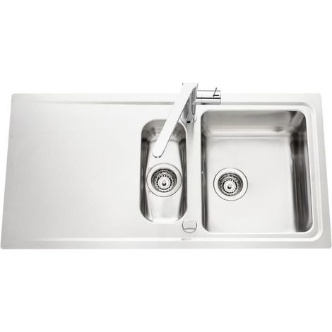 Évier de cuisine Inox lisse avec vide sauce STROMBOLI - L 1010 x l 510 x P 195 mm - sous-meuble de 80 cm (1/4)