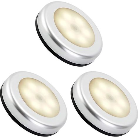 Luz nocturna de interior con sensor de movimiento, luz LED a pilas, interruptor automático, adhesivo 3M en la parte posterior (3 unidades, luz blanca cálida) (1/5)