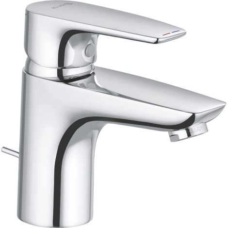 KLUDI PURE&SOLID Waschtisch-Einhandmischer, Auslaufhöhe 75mm, mit (1/4)