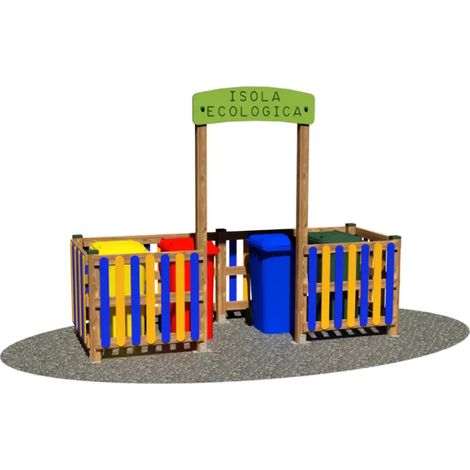Île écologique Wild 683 Aire de jeux en bois de pin et PEHD 315x115x245hcm - 1 Kg