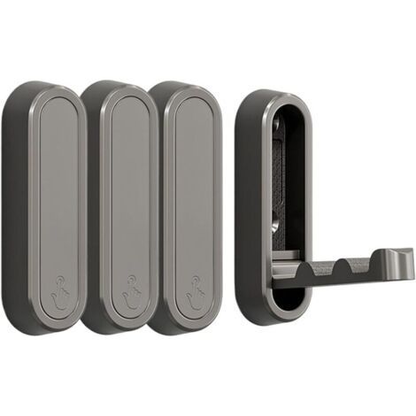 Folding Hooks, Wall Mount Rack with Folding Hook, Garage Hooks, 4 Heavy Duty Decorative Racks, Storage Rack for Entryway, Kitchen, Bedroom and Kids Room, Gray (1/5)