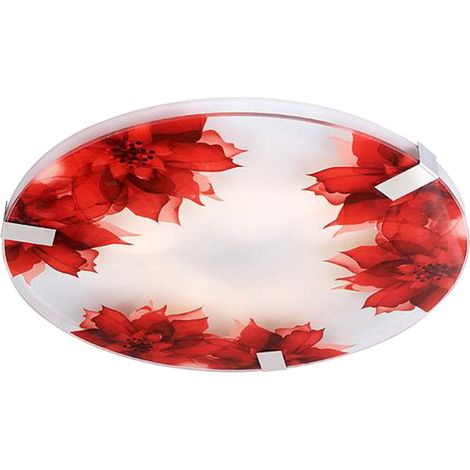 Plafoniera Candellux Rapsody cromata rossa 31cm 2xE27 (1/2)