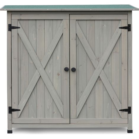 HABAU Gartenschrank ""Flora"", aus Holz, Grau, 110 x 55 x 117 cm