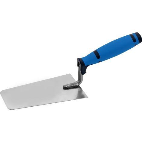 TECTOOL Truelle de maçon - col en S - inox - 2K - ronde - 180mm