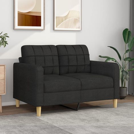 Canapé à 2 places, Banquette Sofa de Salon, Canapé droit Noir 120 cm Tissu KEF743988 DESIGN IN (1/5)