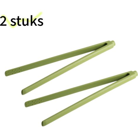 Pince de food en Silicone (lot de 2) - aimantée - forme en V - résistance à la chaleur - Choix idéal pour barbecue et gastronomie - verte (1/5)