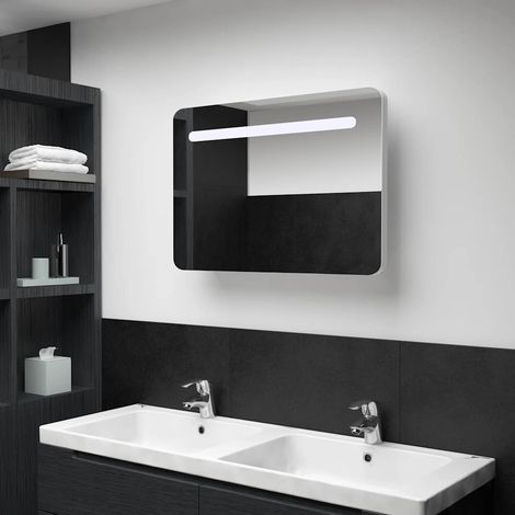vidaXL Mueble de baño con espejo LED 80x9,5x55 cm (1/5)
