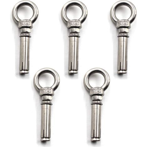 Boulons à Expansion Manchon en Acier Boulon à il 304 Inoxydable Expansion du Béton Ancrage Vis à Oeil Chevilles Boulons 5-Pack(M6 x 70mm) (1/5)