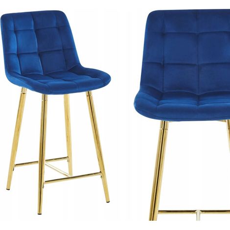 H1-FX Samthocker, blau (goldenes Gestell)