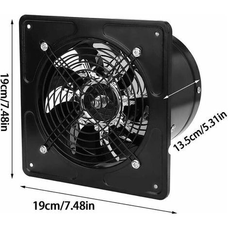 6-Zoll-Abluftventilator, 150 mm Lochdurchmesser, 40 W, Luftabsaugung, Wandmontage, Abluftventilator für Küche und Badezimmer (schwarz) (1/3)