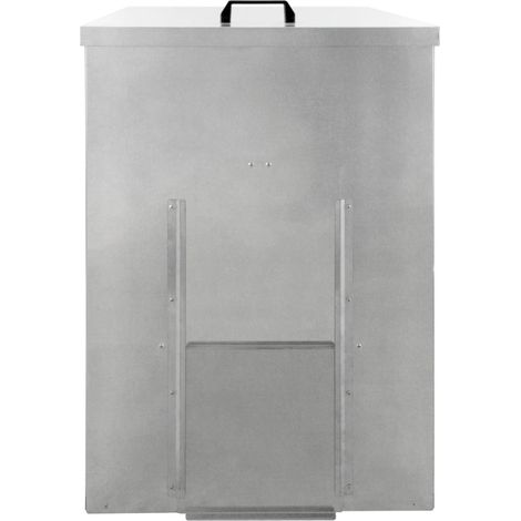 Bidone per il carbone - legna 150kg 300L Acciaio zincato Base metallica rialzata Barra di rinforzo Impermeabile a prova di ruggine e di roditori Porta Legna Coperchio scorrevole Pala per carbone (1/5)