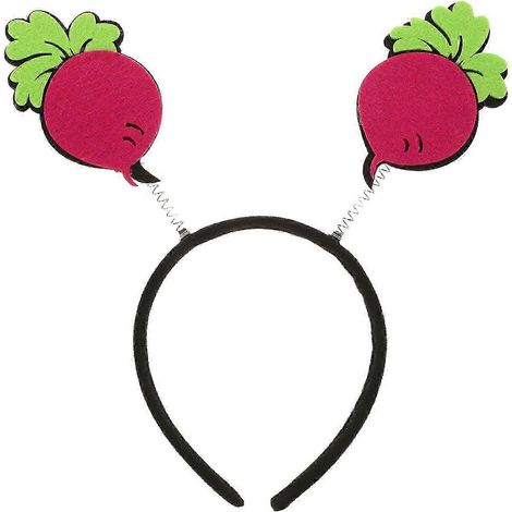 Bandeau décoré de radis, bandeau amusant, barrette à cheveux en forme de légume, accessoire photo de fête. (1/5)