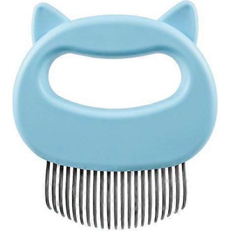 Peigne métallique inoxydable anti-mue pour chien et chat, outil de désherbage flottant, brosse de massage pour éliminer les poils morts. (1/4)