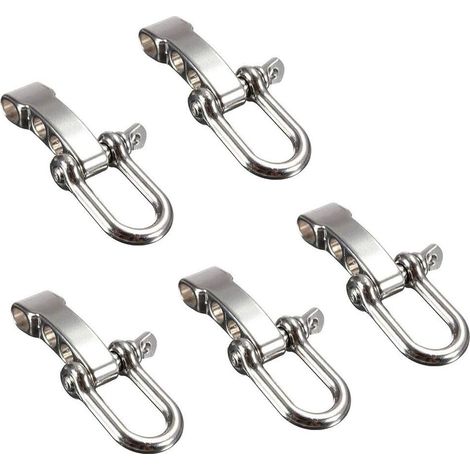 5 verstellbare U-förmige und D-förmige Schäkel aus Edelstahl für Paracord, Überlebensausrüstung, Armbänder und Outdoor-Aktivitäten (1/5)
