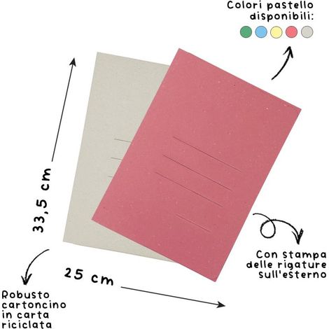Blasetti Cart-Eco Cartelline 3 Lembi Grigio in Cartoncino Riciclato 180 gr/m² Formato 25x33,5 cm - Confezione 50 Pezzi (1/4)