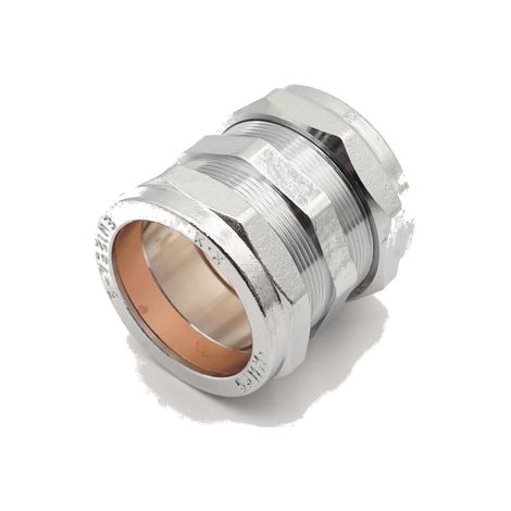 PrimaPlus Chrome Brass Compression Coupling 54mm Fitting (1/2)