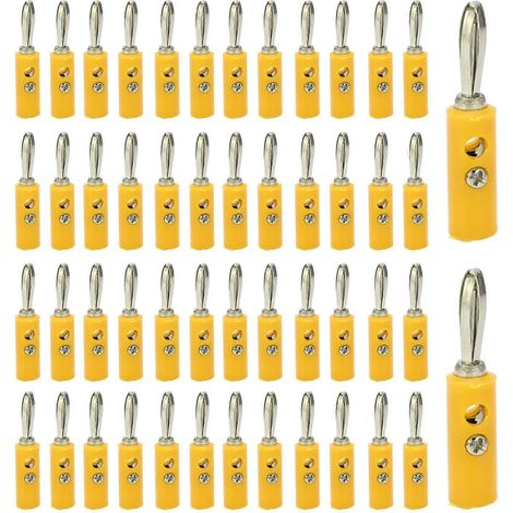 Bananenstecker JT-002 4 mm, neuer Typ, lötfrei, für Lehrmittel, gelb
