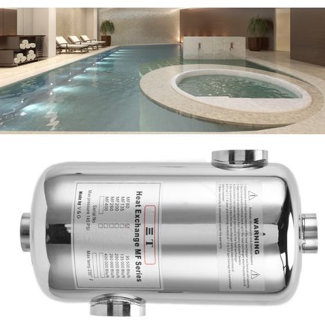 Échangeur de chaleur pour piscine de 25 kW, thermostat pour spa, équipement de chauffage, chauffe-piscine, système de chauffage et thermostat de circulation (1/5)